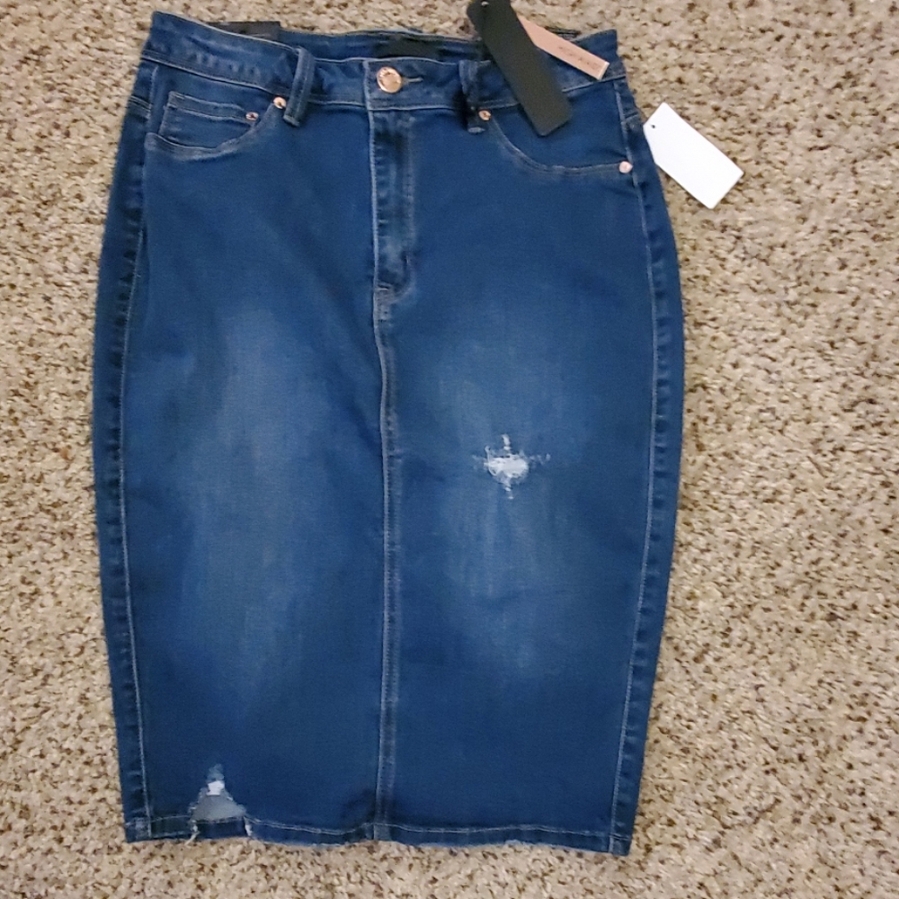 LALA Anthony distressed jean dress